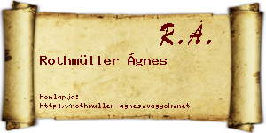 Rothmüller Ágnes névjegykártya